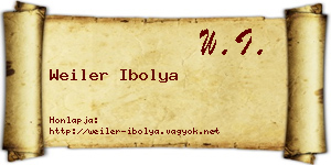 Weiler Ibolya névjegykártya